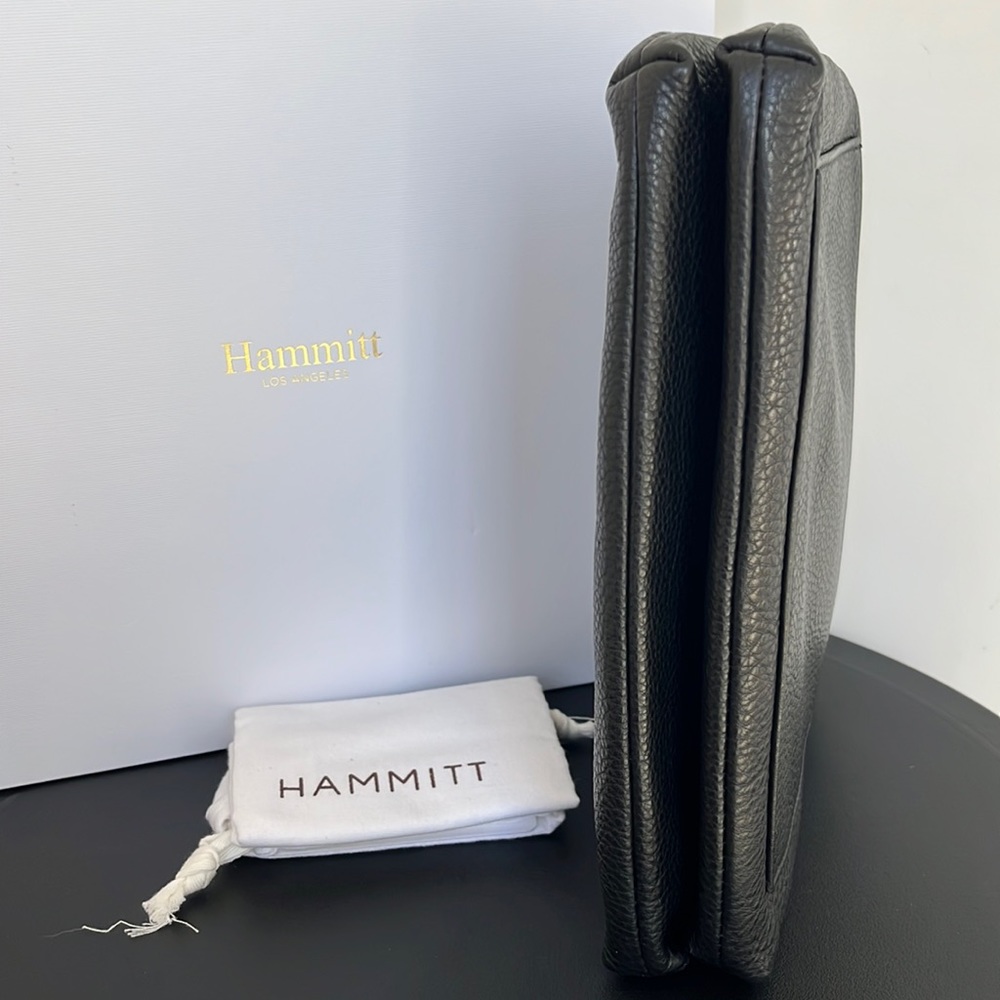 Hammitt Duke Triple Compartment Black Gunmetal Clutch EUC - Picture 6 of 11
